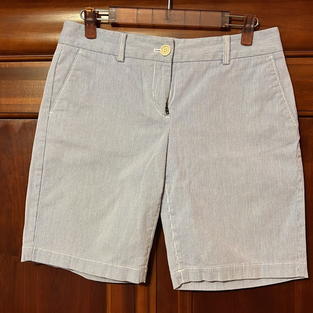 LOFT pinstripe Bermuda shorts